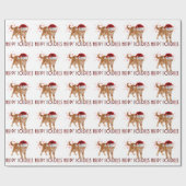 Weihnachts-Orange Tabby-Katze mit rosa Schneeflock Geschenkpapier (Flach)