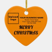 Weihnachts-Orangefarbene Herzform Keramik Ornament (Vorne)