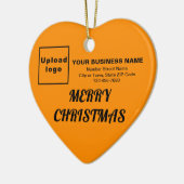 Weihnachts-Orangefarbene Herzform Keramik Ornament (Links)