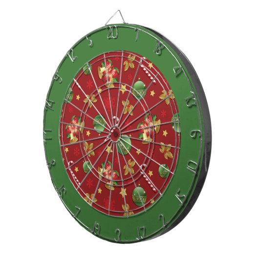 Weihnachts-Ornamant & Candy Cane Muster Dartscheibe (Vorderseite rechts)