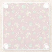 Weihnachts-Ornamant & Candy Cane Muster Glasuntersetzer (Rückseite)