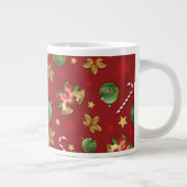 Weihnachts-Ornamant & Candy Cane Muster Jumbo-Tasse (Rechts)