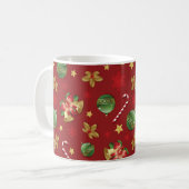 Weihnachts-Ornamant & Candy Cane Muster Kaffeetasse (Vorderseite Links)