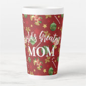Weihnachts-Ornamant & Candy Cane Muster Milchtasse (Vorderseite)