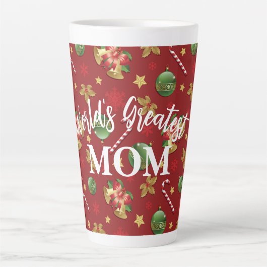 Weihnachts-Ornamant & Candy Cane Muster Milchtasse (Vorderseite)