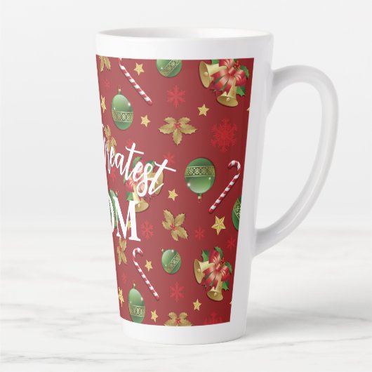 Weihnachts-Ornamant & Candy Cane Muster Milchtasse (Rechts)