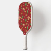 Weihnachts-Ornamant & Candy Cane Muster Pickleball Schläger (Links)