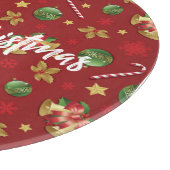 Weihnachts-Ornamant & Candy Cane Muster Schneidebrett (Ecke)