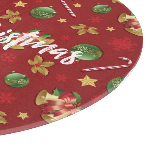 Weihnachts-Ornamant & Candy Cane Muster Schneidebrett (Ecke)