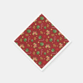 Weihnachts-Ornamant & Candy Cane Muster Serviette (Ecke)