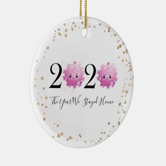 Weihnachts-Ornament 2020 Quarantine-Virus-Pandemie Keramik Ornament (Rechts)