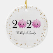 Weihnachts-Ornament 2020 Quarantine-Virus-Pandemie Keramik Ornament (Hinten)
