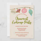 Weihnachts-Ornament-Austausch Party Urlaub Spaß Einladung (Vorderseite)