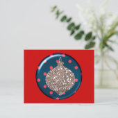 Weihnachts-Ornament-Ball Postkarte (Stehend Vorderseite)