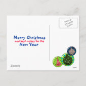 Weihnachts-Ornament-Ball Postkarte (Rückseite)