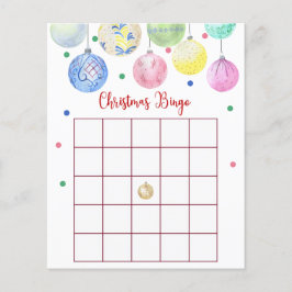 Weihnachts-Ornament Bingo Game Card Flyer