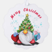 Weihnachts-Ornament-Card Gnome mit Geschenken Ornament Karte (Rückseite)