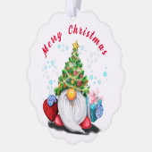 Weihnachts-Ornament-Card Gnome mit Geschenken Ornament Karte (Links)