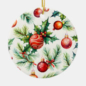 Weihnachts-Ornament-Muster Keramik Ornament (Vorne)