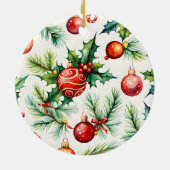 Weihnachts-Ornament-Muster Keramik Ornament (Hinten)