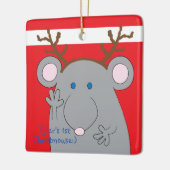Weihnachts-Ornament-Platz "Merry Christmouse" Keramikornament (Links)