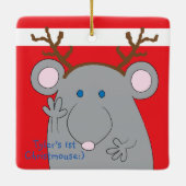 Weihnachts-Ornament-Platz "Merry Christmouse" Keramikornament (Rückseite)