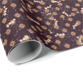 Weihnachts-Ornamente Beeren Schneeflocken auf dunk Geschenkpapier (Rolleneckpunkt)