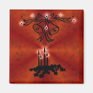 Weihnachts Ornamente mit Sterne auf rot Magnet