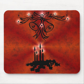 Weihnachts Ornamente mit Sterne auf rot Mousepad