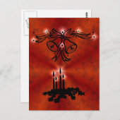 Weihnachts Ornamente mit Sterne auf rot Postkarte (Vorne/Hinten)