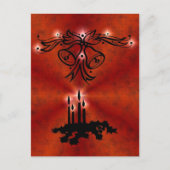 Weihnachts Ornamente mit Sterne auf rot Postkarte (Vorderseite)