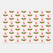 Weihnachts-Ornamentrahmen Geschenkpapier Set (Vorderseite)