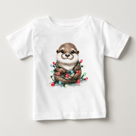 Weihnachts-Otter Baby T-shirt (Vorderseite)