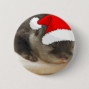 Weihnachts-Otter Button
