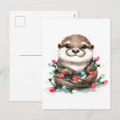 Weihnachts-Otter Feiertagspostkarte (Vorne/Hinten)