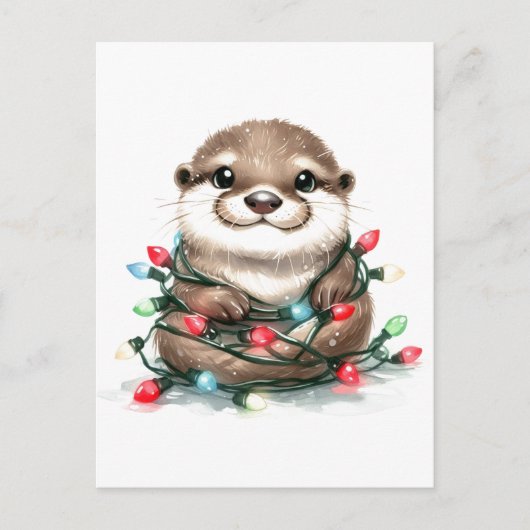 Weihnachts-Otter Feiertagspostkarte (Vorderseite)