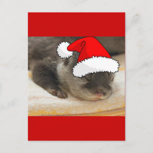 Weihnachts-Otter Feiertagspostkarte