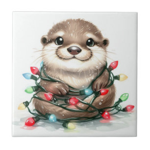 Weihnachts-Otter Fliese