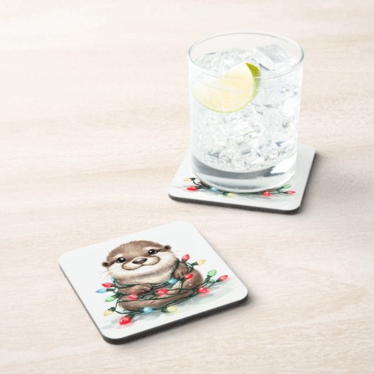 Weihnachts-Otter Getränkeuntersetzer (Rechte Seite)