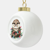 Weihnachts-Otter Keramik Kugel-Ornament (Rechts)