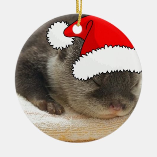 Weihnachts-Otter Keramikornament (Vorne)