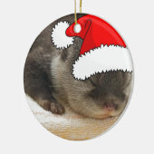 Weihnachts-Otter Keramikornament (Links)