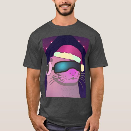 Weihnachts-Otter mit Weihnachts-Hat-Freunden T-Shirt (Vorderseite)