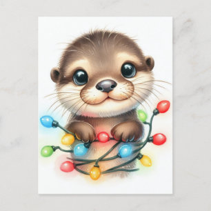 Weihnachts-Otter Postkarte