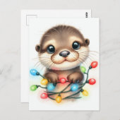 Weihnachts-Otter Postkarte (Vorne/Hinten)