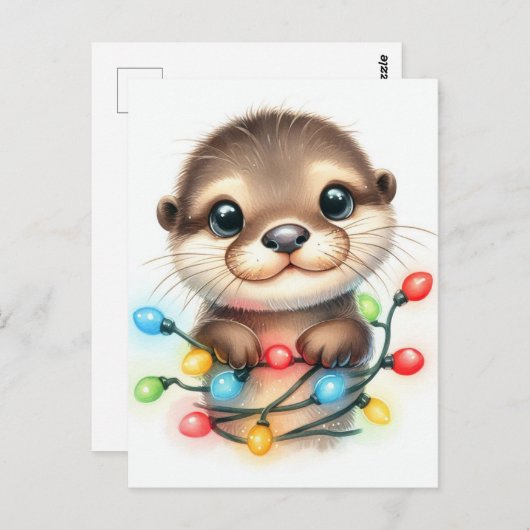 Weihnachts-Otter Postkarte (Vorne/Hinten)