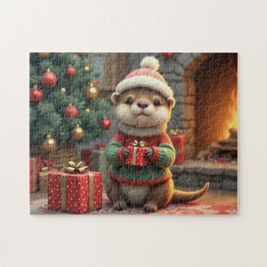 Weihnachts-Otter Puzzle (Horizontal)