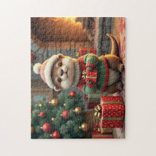 Weihnachts-Otter Puzzle (Vertikal)