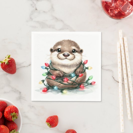 Weihnachts-Otter Serviette (Beispiel)
