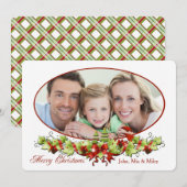 Weihnachts-Oval-Fotokarte Feiertagskarte (Vorne/Hinten)